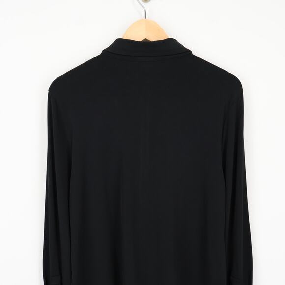 J.Crew Button-Up Shirt in Matte Jersey Black Size Large NWT - Picture 6 of 8